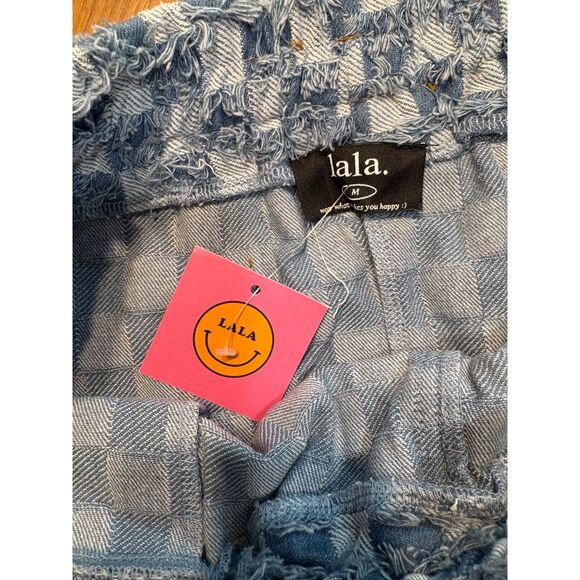 NWT LALA ORIGINAL Check Mate Textured Denim Maxi Skirt Womens Small M Blue Boho - Picture 12 of 13